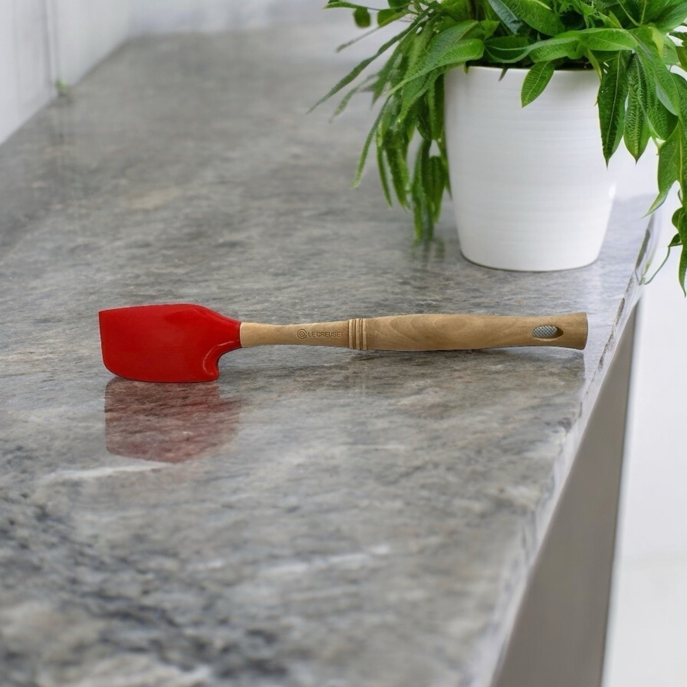 LE CREUSET Professional Red Marseille Venus Medium Silicone Spatula 12.5" Wood
